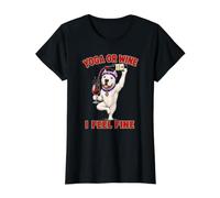 Dogo Argentino Yoga o Vino I Feel Fine - DIGOR Divertido Camiseta gráfica económica, Mujer, Negro, S