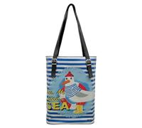 DOGO Bolsos de hombro de cuero vegano hechos a mano para mujer, bolsos de mano con varios diseños para mujer, elección elegante y de moda, Tú, yo y el mar, Standard