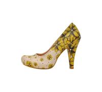 DOGO Femme Cuir Vegan Beige Talons Hauts - Call Me Daisy Motif