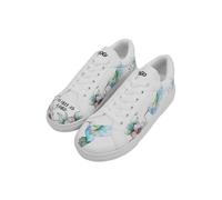 DOGO Femme Cuir Vegan Blanc Baskets - As Free As a Bird Motif