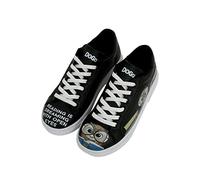 DOGO Femme Cuir Vegan Blanc Baskets - Chaussures de Marche Confortables et Décontractées Faites à la Main, Koi World Motif