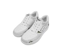 DOGO Femme Cuir Vegan Blanc Baskets - Flowing Orca Motif