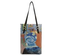 DOGO Femme Cuir Vegan Bleu Fait Main et Mode Sac d'épaule - Vincent van Gogh Lost Mind Muse Motif