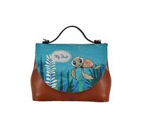 DOGO Femme Cuir Vegan Brun Fait Main et Mode Sac à Main - Caretta-Hey Dude Motif