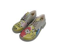 DOGO Femme Cuir Vegan Jaune Chaussures Décontractées - The Creation of The Collage Motif