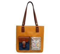 DOGO Femme Cuir Vegan Jaune Fait Main et Mode Sac d'épaule - Best Buddies Motif