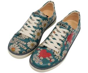 DOGO Femme Cuir Vegan Multicolore Baskets - Show Yourself More Love Motif