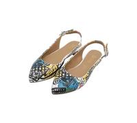 DOGO Femme Cuir Vegan Multicolore Chaussures Plates - Chaussures de Marche Confortables et Décontractées Faites à la Main, Eternal Swirl Motif