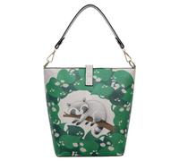 DOGO Femme Cuir Vegan Multicolore Fait Main et Mode Sac à Main - Restful Raccoon Motif
