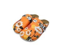 DOGO Femme Cuir Vegan Orange Chaussons - Retrograde Motif