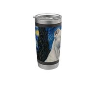 Dogo Perro Argentino Van Gogh Noche Estrellada Vaso térmico de acero inoxidable de doble pared