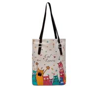 DOGO Shopper Cat Lovers, Tallbag para Mujer, Beige