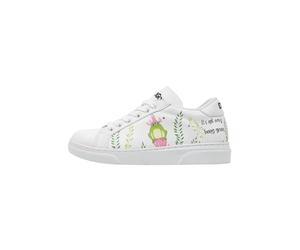 DOGO Unisex Enfants Vegan Blanc Baskets - Chaussures de Marche Confortables et Décontractées Faites à la Main, It's Not Easy Being Green Motif
