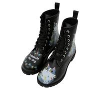 DOGO Women Vegan Leather Black Long Boots - Celebrate the Day Design
