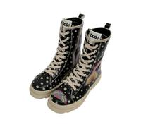 DOGO Women Vegan Leather Black Long Boots - More Self Love Design