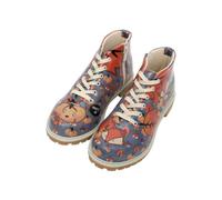 DOGO Women Vegan Leather Blue Ankle Boots - Hello Pumpkin Design