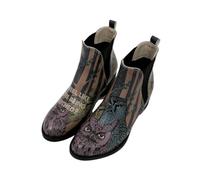 DOGO Women Vegan Leather Multicolor Ankle Boots - Ever Feel Like You're Being Watched Design