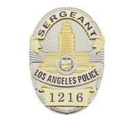 DOGOZ Insignia 1216 del Sargento De La Policía De Los Ángeles De Los LAPD EE. UU. con Estuche De Cuero Incrustado, Accesorio De Decoración del Traje