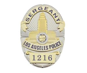 DOGOZ Insignia 1216 del Sargento De La Policía De Los Ángeles De Los LAPD EE. UU. con Estuche De Cuero Incrustado, Accesorio De Decoración del Traje