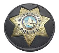 DOGOZ Insignia De La Policía Metropolitana De EE. UU. con Estuche De Cuero Incrustado, Accesorio De Decoración De Traje