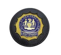 DOGOZ Insignia de teniente de policía de la ciudad de Nueva York con funda de cuero incrustada, accesorio de decoración de disfraces