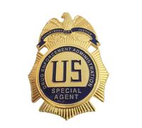DOGOZ Insignia del Agente Especial De La Administración De La Aplicación De La Droga De Los E.E.U.U. con Estuche De Cuero Incrustado, Accesorio De Decoración del Traje