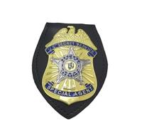 DOGOZ Insignia del Agente Especial del Servicio Secreto De Los E.E.U.U. con La Funda De Cuero Incrustada, Accesorio De Decoración del Traje