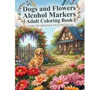 Dogs and Flowers Alcohol Markers Adult Coloring Book: Simple Dog Portraits and Floral Designs
