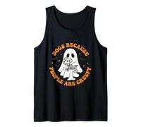Dogs Because People Creepy Halloween Celebración Divertido Camiseta sin Mangas