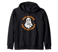 Dogs Because People Creepy Halloween Celebración Divertido Sudadera con Capucha