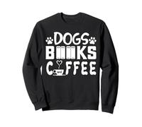 Dogs Books and Coffee Funny Dog Book Reader Lover Sudadera