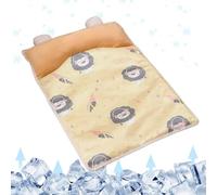 Dogs Cooling Mat, Pet Ice Cool Pad with Pillow, 17.72x13.78 Inches Breathable Sleeping Mat for Crate, Kennel, Car, Indoor or Outdoor Use, Ideal Post Exercise and Hot Weather Comfort