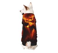 Dogs in Flames - Sudadera con capucha para perro, ropa de poliéster suave y transpirable para perros pequeños, niños y niñas