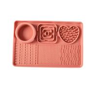 Dogs Lick Matts, Silicone Food Mat, 11,81 x 7,87 pulgadas, No deslizador Slow Alimentador Tazón, Interactive Puzzle Toy for Mental Stimulation, Sensory Enrichment, Boredom Relief, Grey/Green/Pink