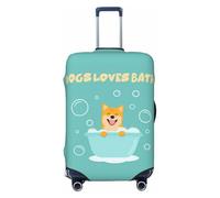Dogs Loves Bath - Fundas protectoras elásticas para equipaje de viaje, 45,7 a 81,3 cm, Black, L