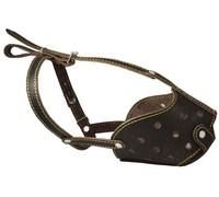 Dogs My Love Piel Auténtica Jaula Basket Secure - Bozal para perro marrón - Gran danés, San Bernardo, Mastiff (Circunferencia 17,"Hocico longitud de 5)