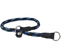Dogs My Love Round Braided Rope Nylon Choke Dog Collar with Sliding Stopper (20 Long; 0.3 Diam (8mm), Blue/Black) by Dogs My Love