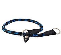 Dogs My Love Round Braided Rope Nylon Choke Dog Collar with Sliding Stopper (28 Long; 0.5 Diam (12mm), Blue/Black) by Dogs My Love