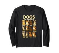 Dogs of The World Camiseta Razas de Perros Diseño Bonito Manga Larga