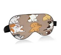 Dogs Pattern Sleep Mask Lightweight Soft Breathable Eye Mask with Adjustable Strap Blackout Eye Mask for Women Men for Travel Night Sleeping