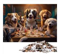 Dogs Playing Poker Jigsaw Puzzle Adult Jigsaw Puzzle 1000 Pieces Wooden Jigsaw for Teenagers Gifts Precision Cut 1000 Piece Jigsaw Puzzle 1000pcs(50x75cm)