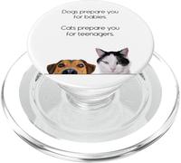 Dogs Prepare You For Babies - Cats Prepare You For Teenagers PopSockets PopGrip para MagSafe