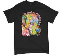 Dogs Speak to Those Who Listen T-Shirt Dean Russo Neon Pet Puppy Men's tee Black S