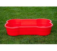 DogsLand Piscina para perros en forma de hueso - 120 cm, color rojo, para perros grandes y pequeños, utilizable como cama para perros, resistente a mordeduras y garras, resistente a los rayos UV, 100%