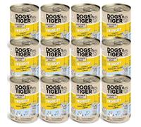 Dogs'n Tiger - Comida para Gatos, espíritu Libre, Comida húmeda para Gatos con Verduras Frescas ricas en vitaminas, Pollo, salmón, sin Cereales, azúcar añadido, conservantes Artificiales, 12 x 400 g