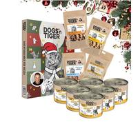 Dogs'n Tiger- Guido Maria Kretschmer- Caja de Navidad con gato "Herzlich - pollo con carne de vacuno, 6 × 200 g, comida húmeda premium con alto porcentaje de carne, sin cereales y sin azúcar añadido