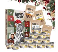 Dogs'n Tiger- Guido Maria Kretschmer - Caja de Navidad con gato "pollo" variedad de placer, edición limitada con comida húmeda premium, alto porcentaje de carne y pescado, sin cereales, sin azúcar