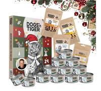 Dogs'n Tiger- Guido Maria Kretschmer - Caja de Navidad con gato "Salmón con conchas" | Edición de regalo limitada con comida húmeda premium | Alto porcentaje de carne y pescado | Sin cereales, sin