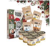 Dogs'n Tiger- Guido Maria Kretschmer- Caja de Navidad Mono "Labsal - Pollo, 6 x 200 g, comida húmeda monoproteína premium, ingredientes 100% naturales, sin cereales y sin azúcar añadido, calendario de