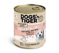 Dogs'n Tiger Junior, Comida para Perros, picor Verde, Comida para Cachorros con Pollo, arroz y Verduras, sin Cereales, azúcar añadido, conservantes Artificiales, 6 x 800 g